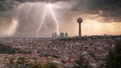 Ankara Valiliği, kent genelinde rüzgar hızının 70 kilometreye kadar çıkabileceği