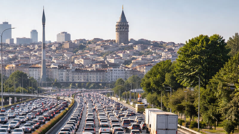 İstanbul’da ara tatilin başlamasıyla akşam trafiği kilitlendi. İBB verilerine göre