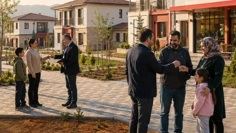 Balıkesir’in Sındırgı ilçesinde deprem sonrasında tamamlanan 305 konut ile 1