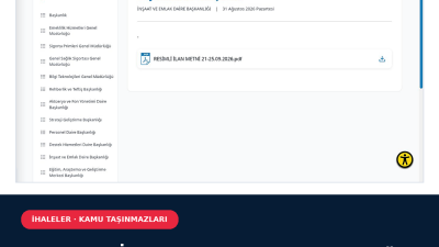 Sosyal Güvenlik Kurumu; arsa, iş yeri, mesken, turizm tesisi ve