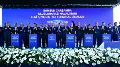 Samsun Çarşamba Havalimanı'nda yeni terminalin temeli atıldı. 29 bin 120