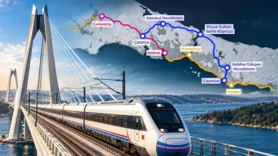 Gebze-Halkalı arasında Yavuz Sultan Selim Köprüsü'nden geçecek 120 kilometrelik demiryolu